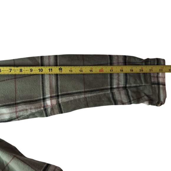 WET SEAL FLANNEL SHIRT Size Med  Green Button Down Twilight Gorpcore Western - Picture 8 of 9